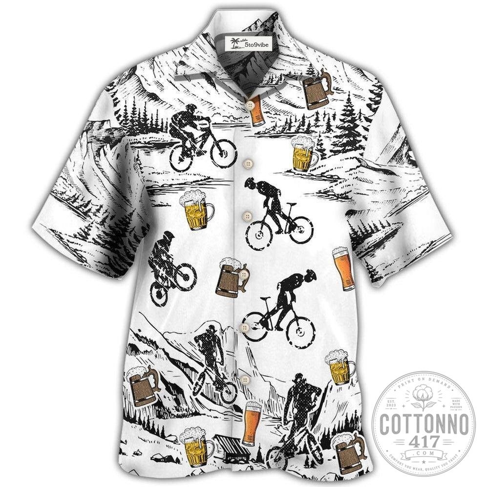 Mountain Biking And Beer Lover Hawaiian Shirt