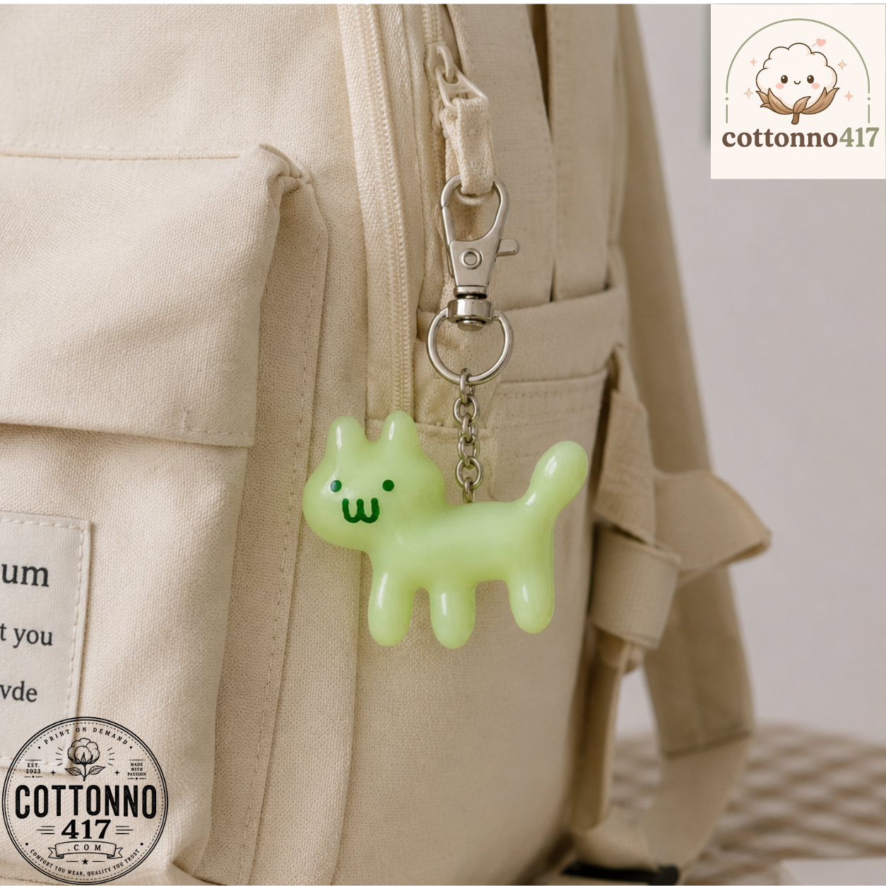 Thiết kế chưa có tên Glow Cat Keychain — image 4