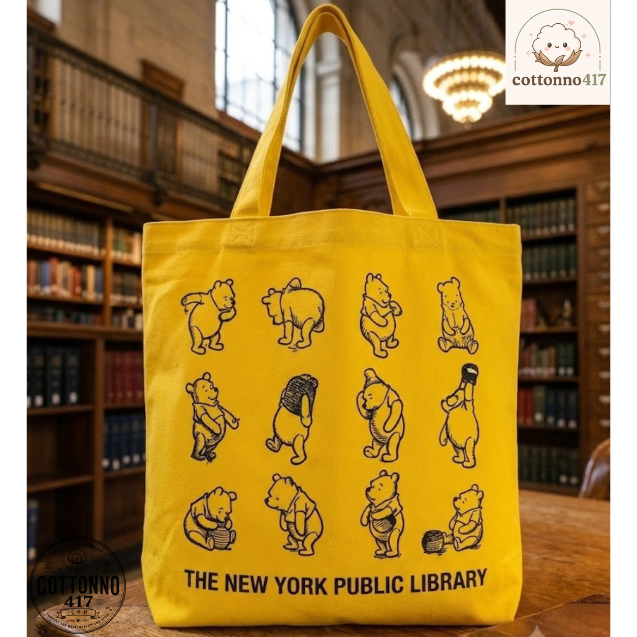 Vintage Winnie the Pooh NYPL Edition Tote Bag 4 New York Islanders Lighthouse Jersey – Retro Hockey Shirt — image 5
