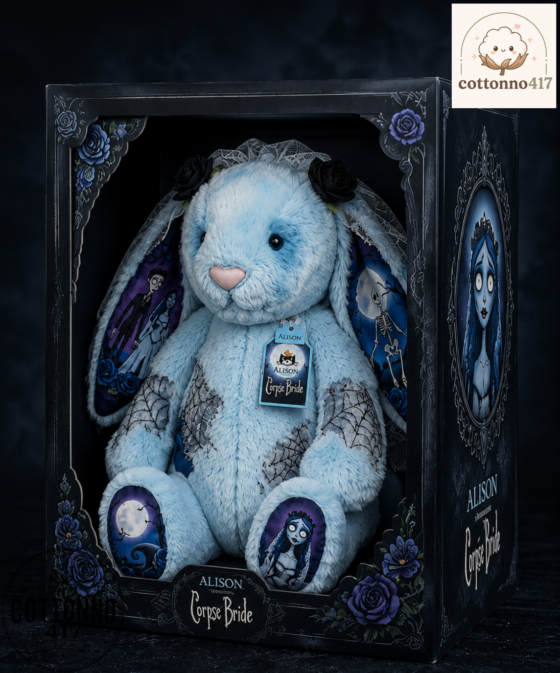2 Jellycat Corpse Bride Plush Bunny – Gothic Bridal Stuffed Animal — image 2