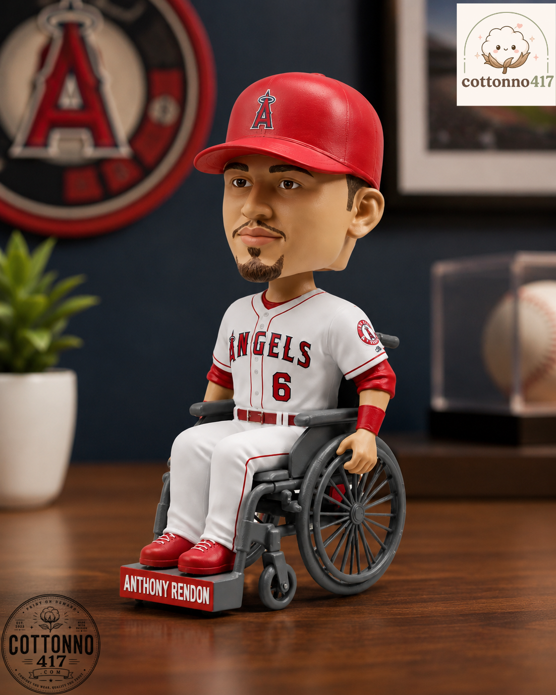 3 Anthony Rendon Angels Bobblehead Wheelchair Edition Baseball — image 3
