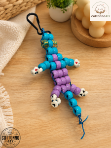 Cute Colorful Beaded Lizard Keychain Charm 7 1 17