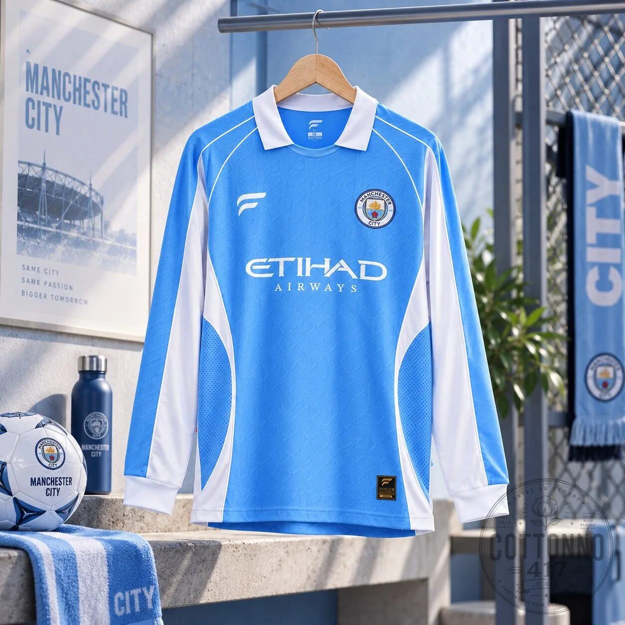 Manchester City Retro Long Sleeve Home Football Jersey 4 Manchester City Retro Long Sleeve Home Football Jersey