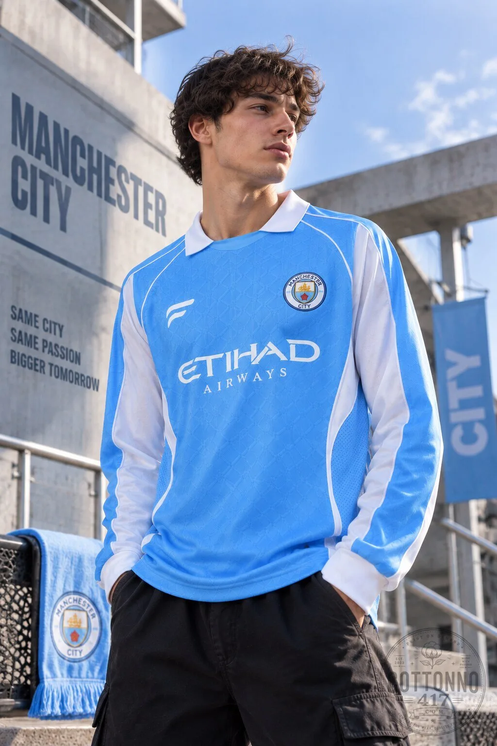 Manchester City Retro Long Sleeve Home Football Jersey 5 Manchester City Retro Long Sleeve Home Football Jersey